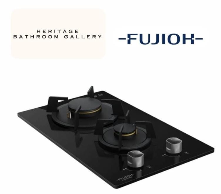 Fujioh FH-GS2525 SVGL 2 Burner Domino Built-In Gas Hob (Black Glass)