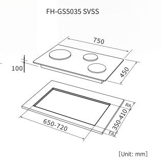 Fujioh FH-GS5035 SVSS 3 Burner Stainless Steel Gas Hob