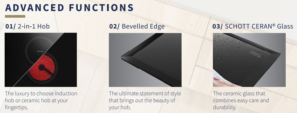 Fujioh FH-IC6020 Induction & Ceramic Hybrid Hob (Black Glass)