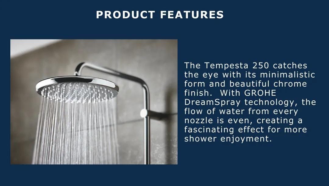 GROHE 26673001 Tempesta Cosmopolitan 250 Shower System with Single Lever Shower Mixer