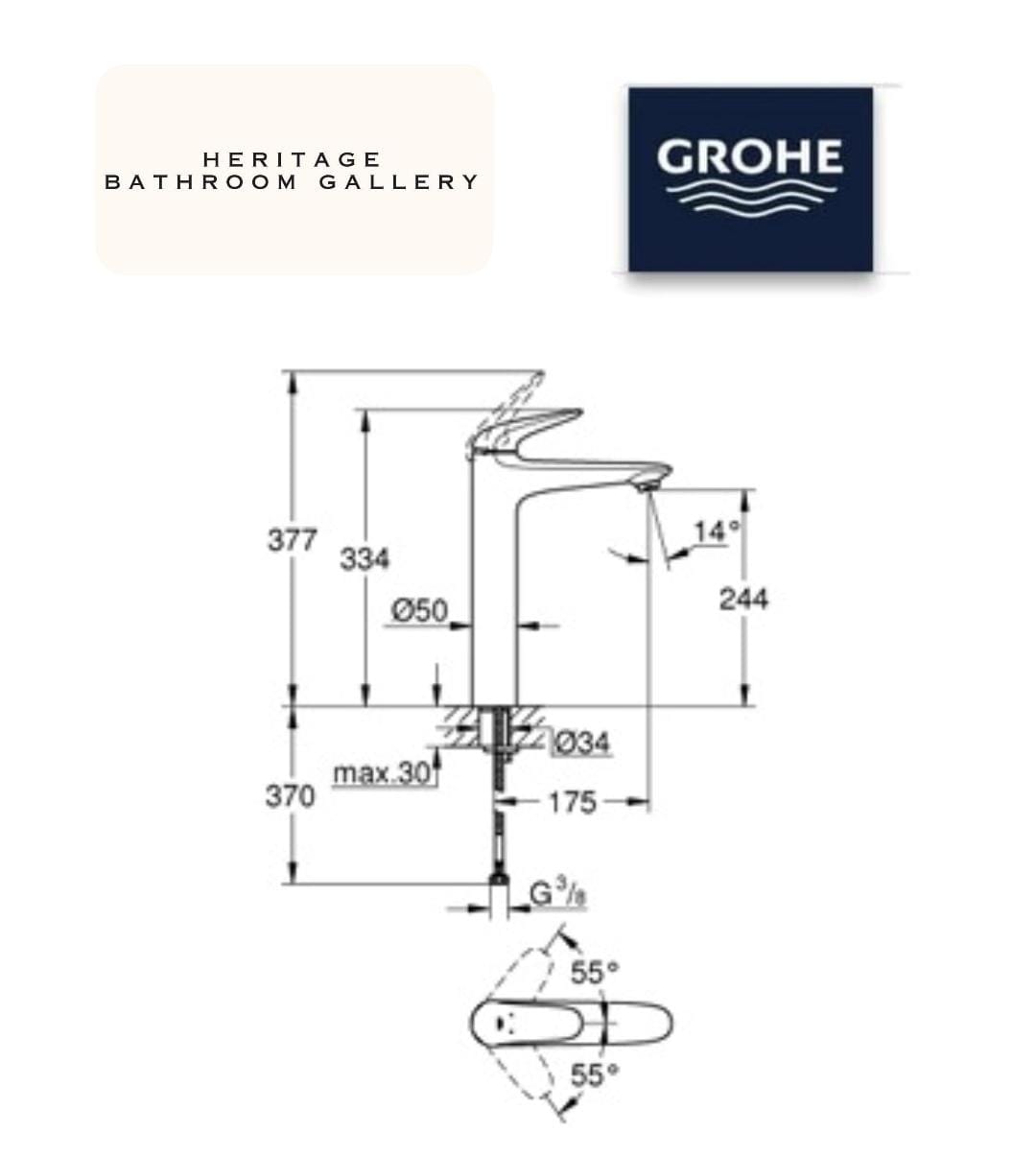 Grohe EuroStyle Single-Lever Tall Basin Mixer XL (23719003)