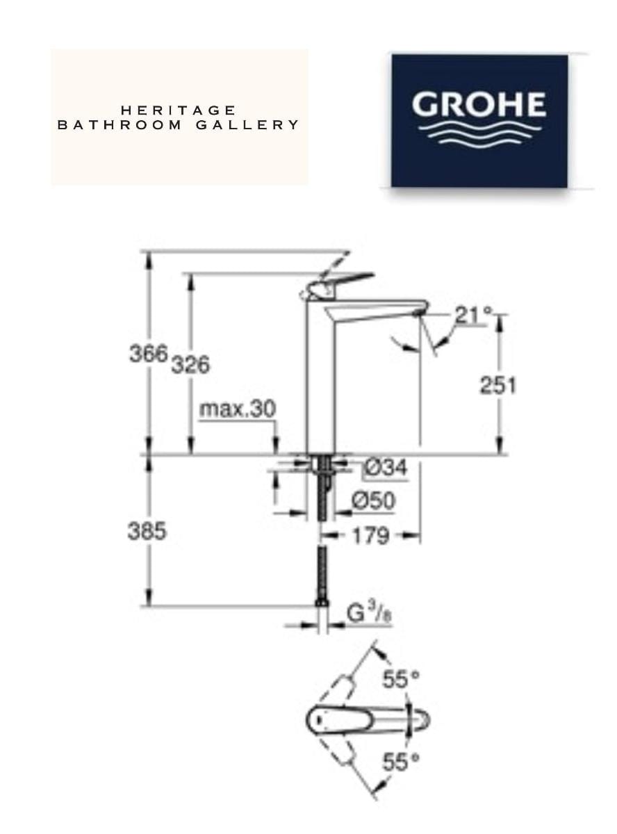 GROHE EuroDisc Cosmopolitan Single-Lever Tall Basin Mixer XL (23432000)