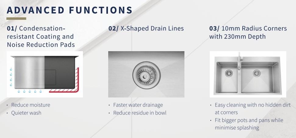 FUJIOH 86CM Double Bowl Undermount Stainless Steel Kitchen Sink (FZ-SN50-D50U)