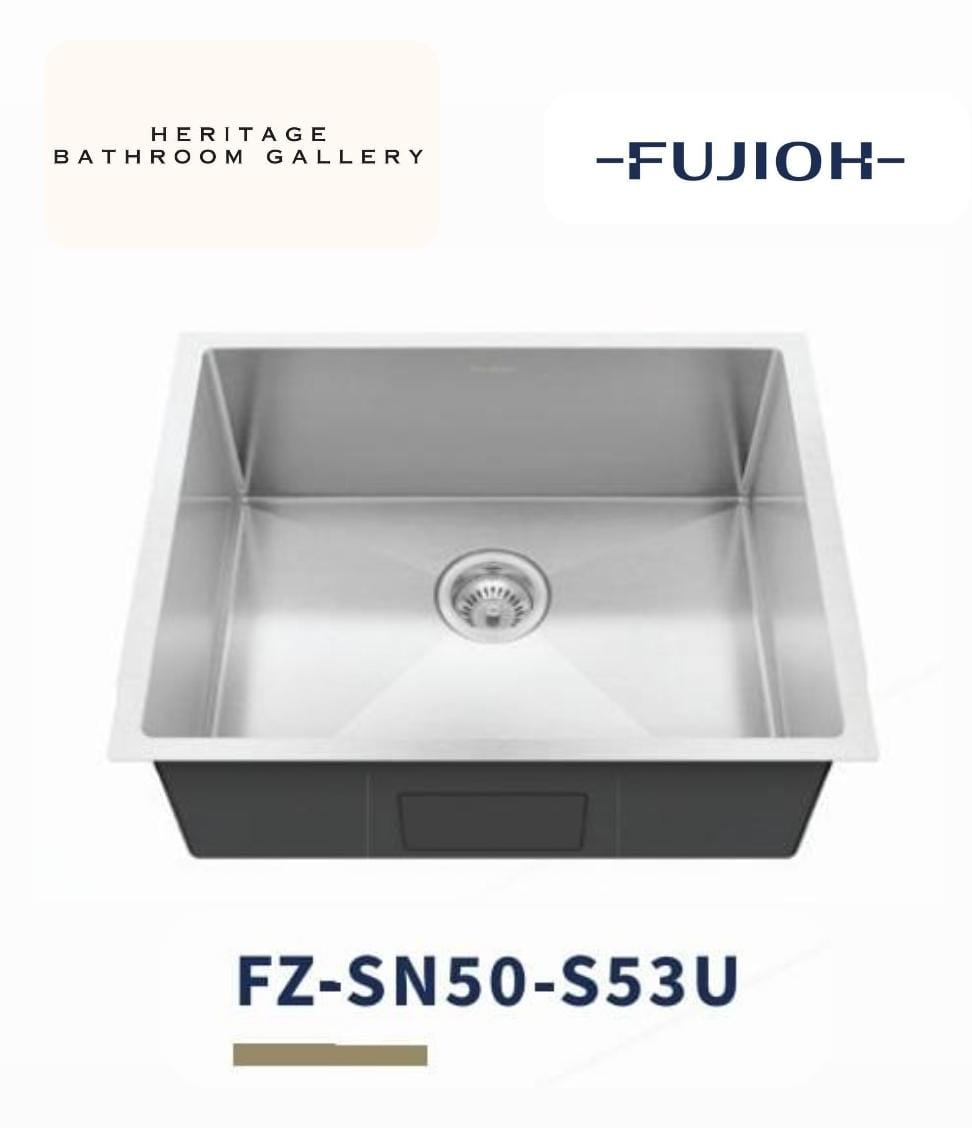 FUJIOH 58cm Single Bowl Undermount Stainless Steel Kitchen Sink (FZ-SN50-S53U)