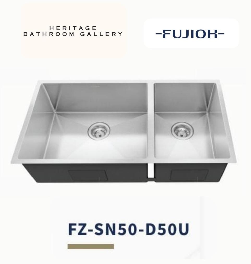 FUJIOH 86CM Double Bowl Undermount Stainless Steel Kitchen Sink (FZ-SN50-D50U)