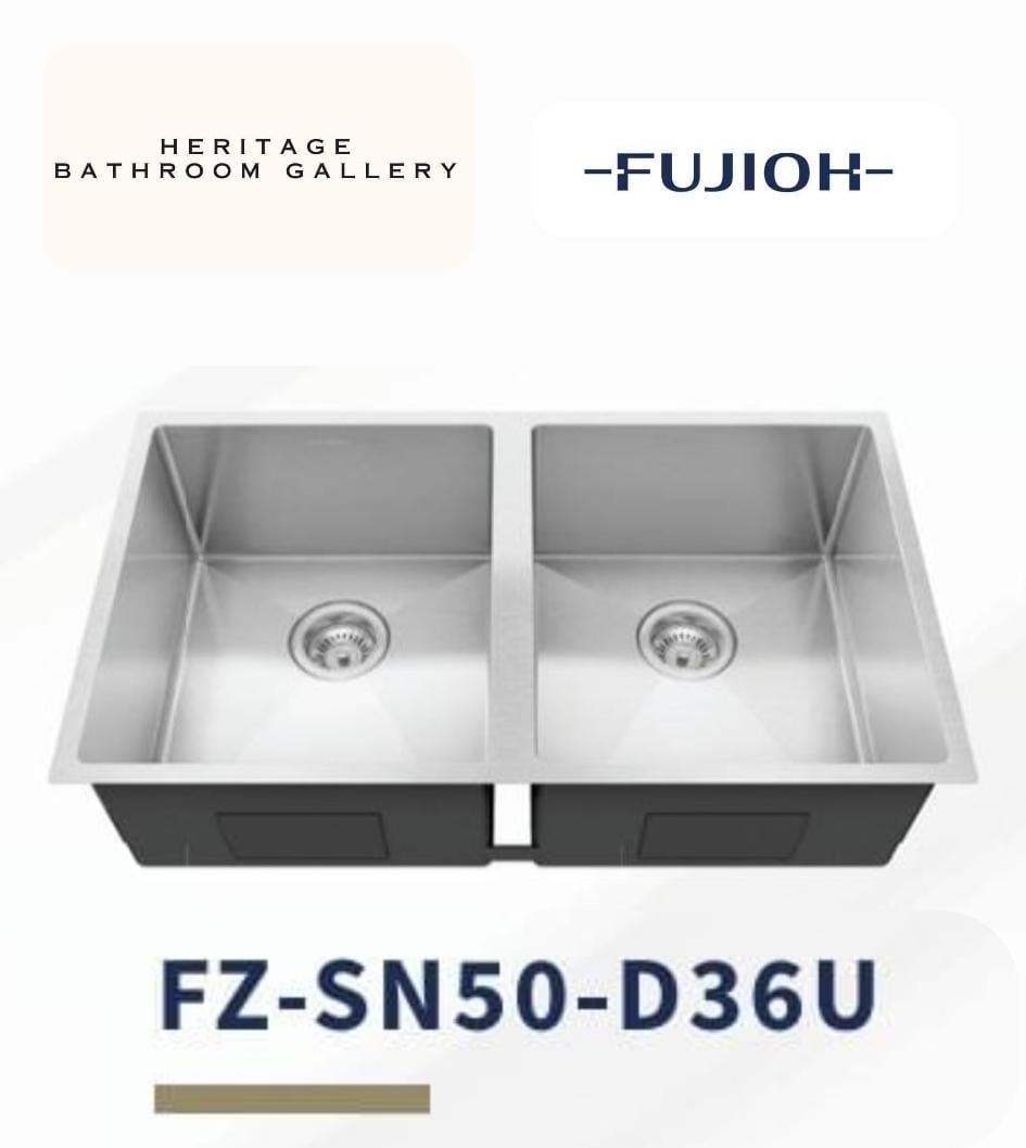FUJIOH 80cm Double Bowl Undermount Stainless Steel Kitchen Sink (FZ-SN50-D36U)