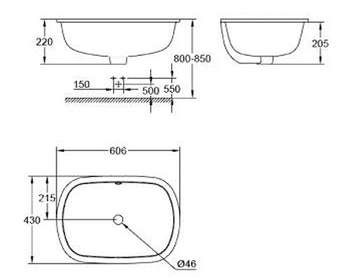 GROHE 39125001 WHITE EUROSMART UNDERMOUNT WASH BASIN
