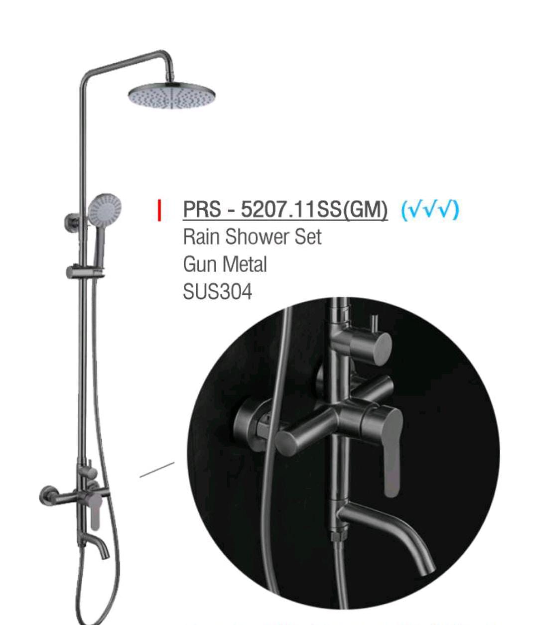 ZAFFIRO PRS. 5207.11SS(GM) RAINSHOWER SET