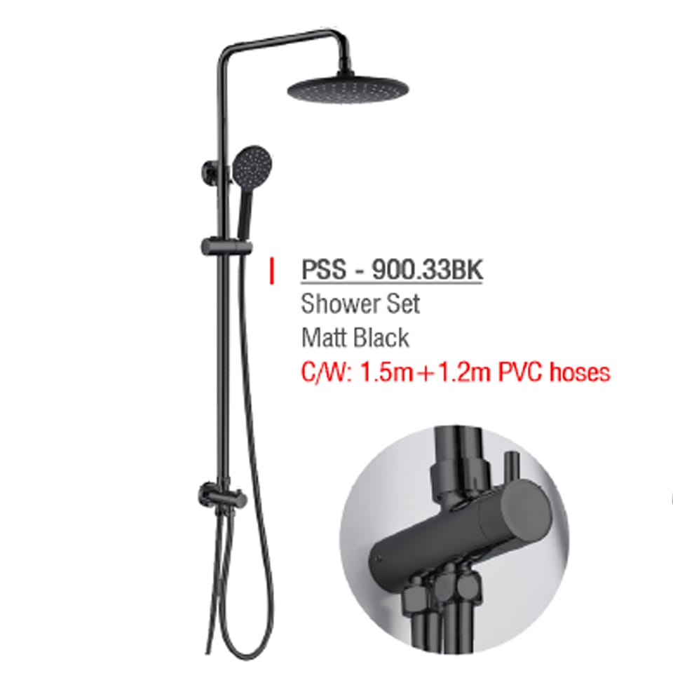 ZAFFIRO PSS 900.33BK Half Body Rainshower Set