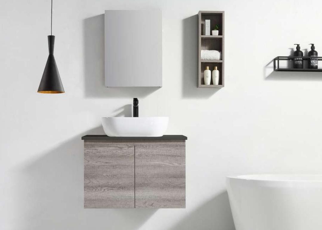 Nexus 65cm Mirror Cabinet (Grey Linen)
