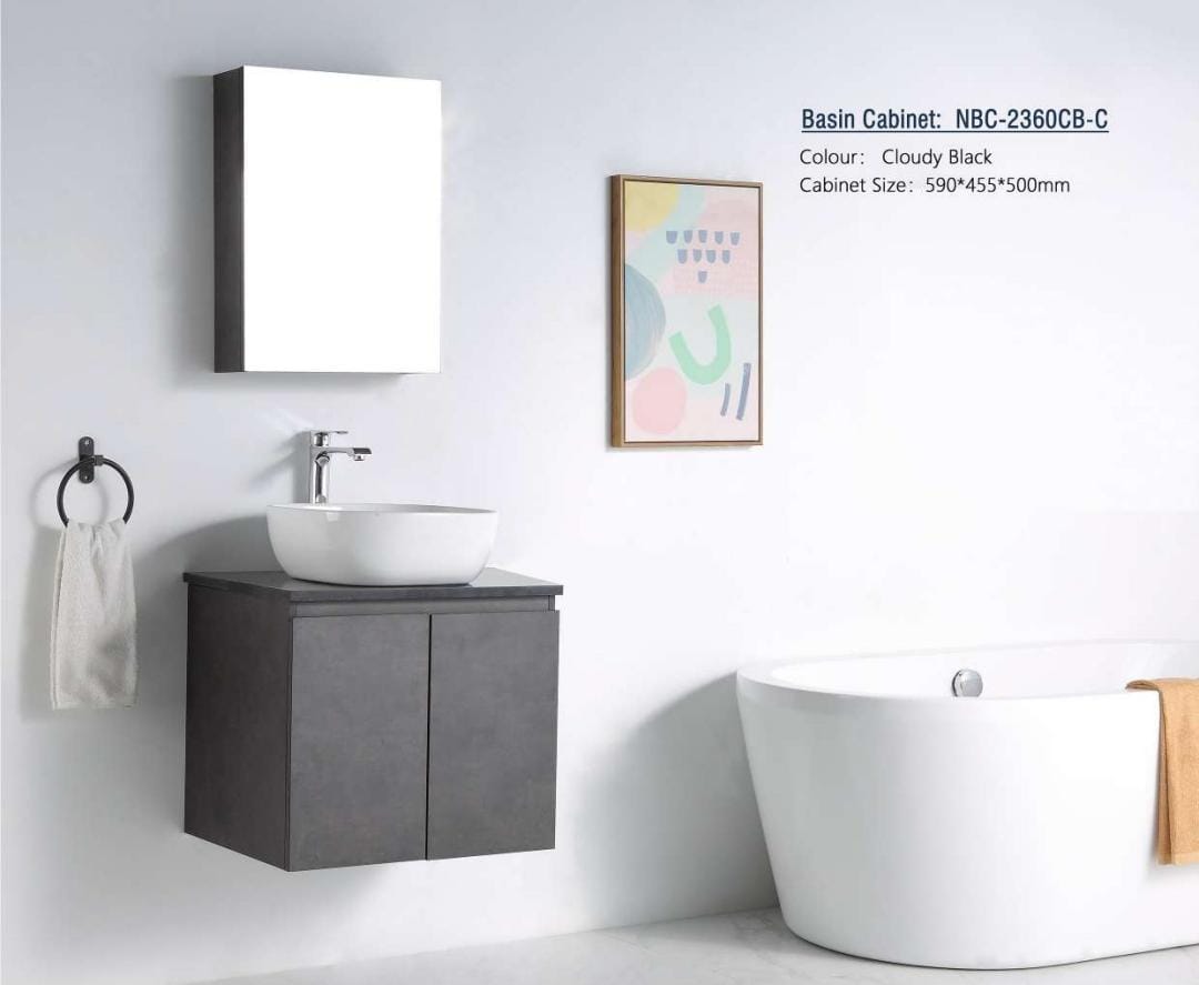 Nexus 60cm Basin Cabinet (Cloudy Black)
