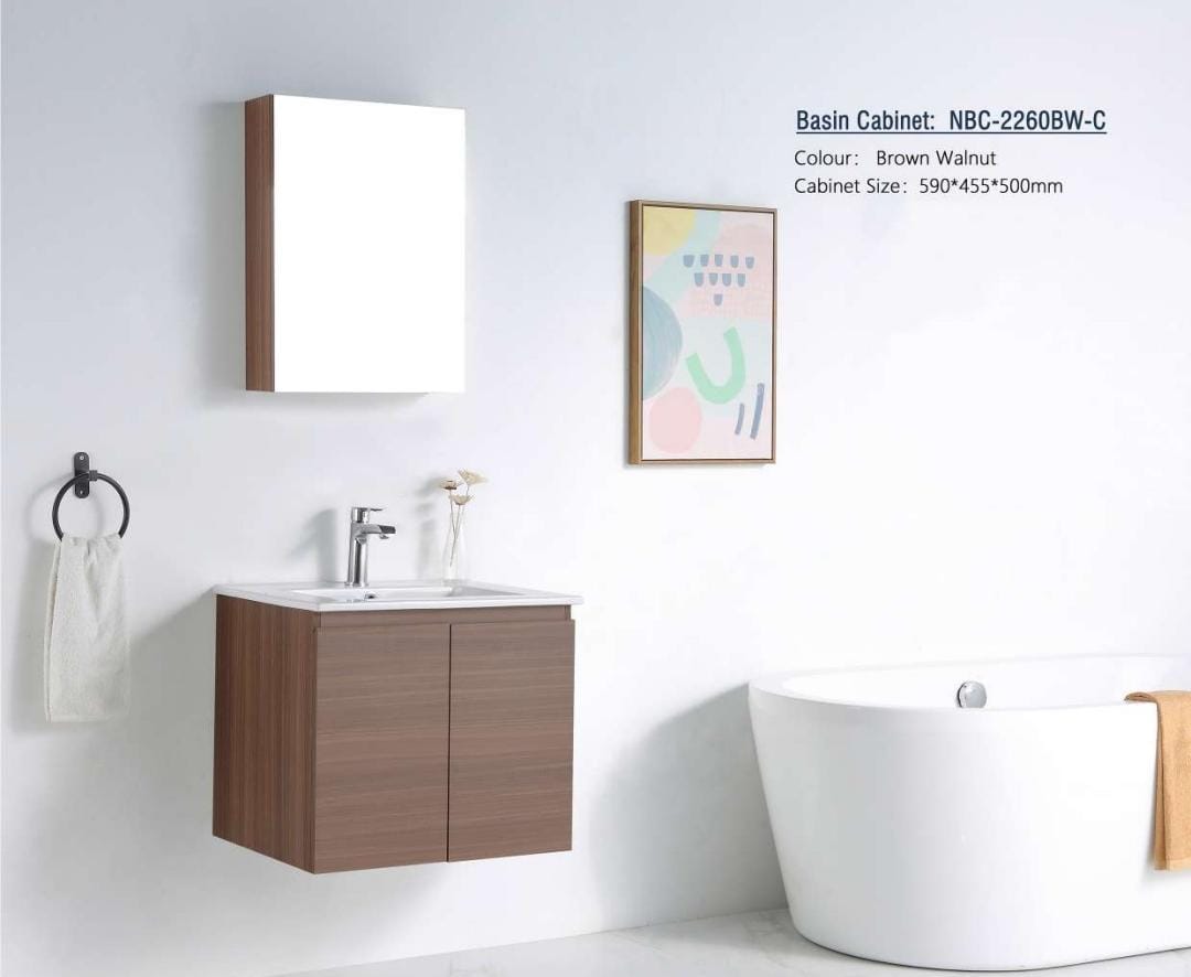 Nexus 60cm Basin Cabinet (Brown Walnut)