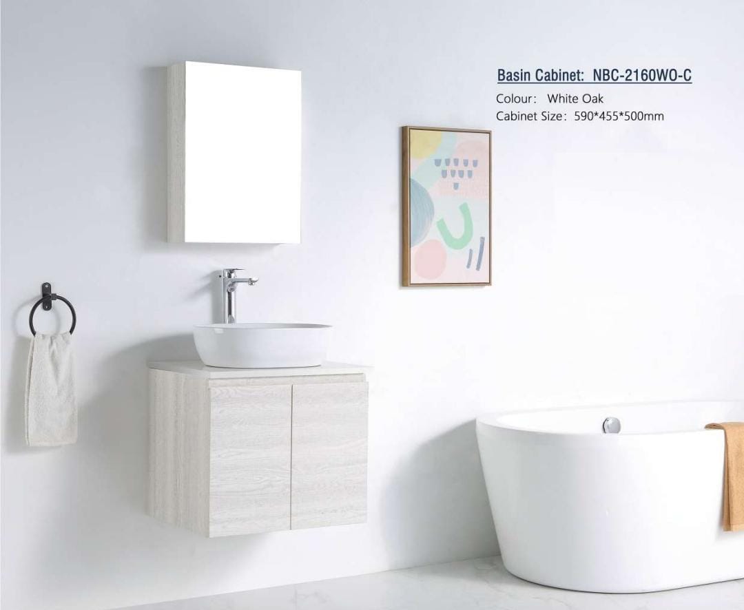 Nexus 60cm Basin Cabinet (White Oak)