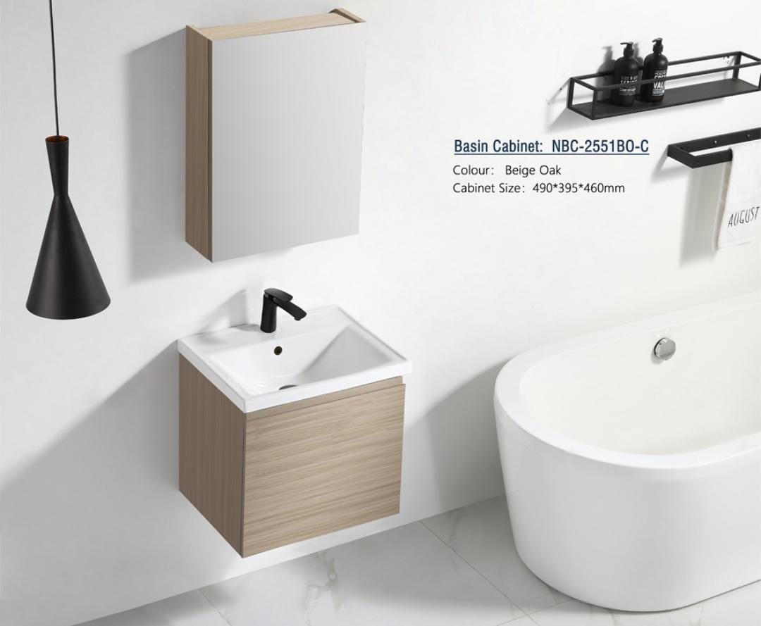 Nexus 50cm Basin Cabinet (Beige Oak)