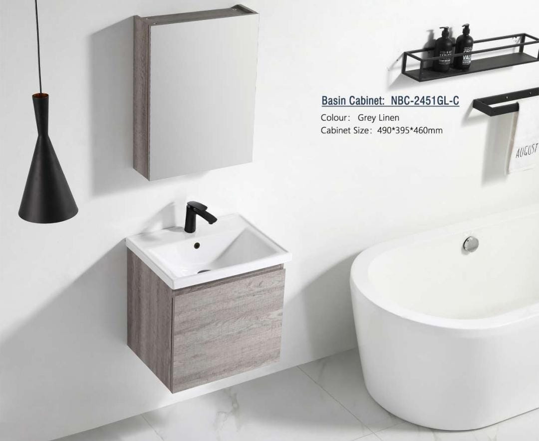 Nexus 50cm Basin Cabinet (Grey Linen)