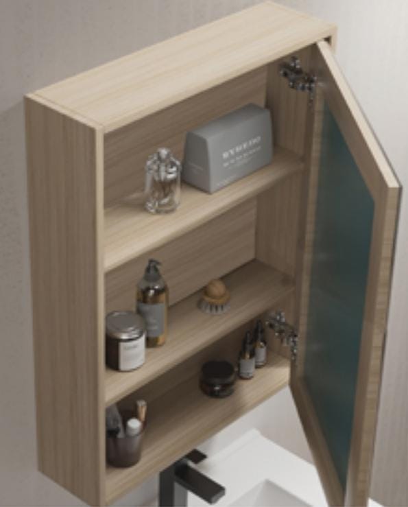 Nexus 45cm Mirror Cabinet (Beige Oak)