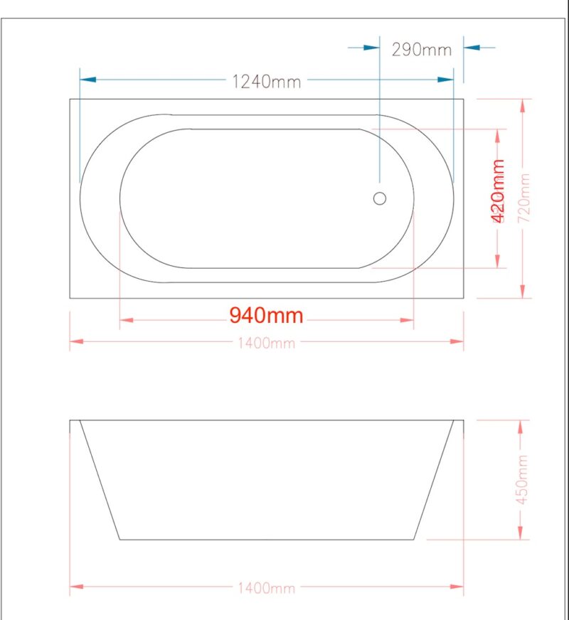 AALTO XD-03209-1.4-XJ BUILT-IN BATHTUB