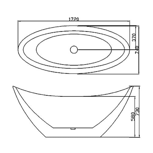 AALTO XD-06202-1720 FREE STANDING BATHTUB