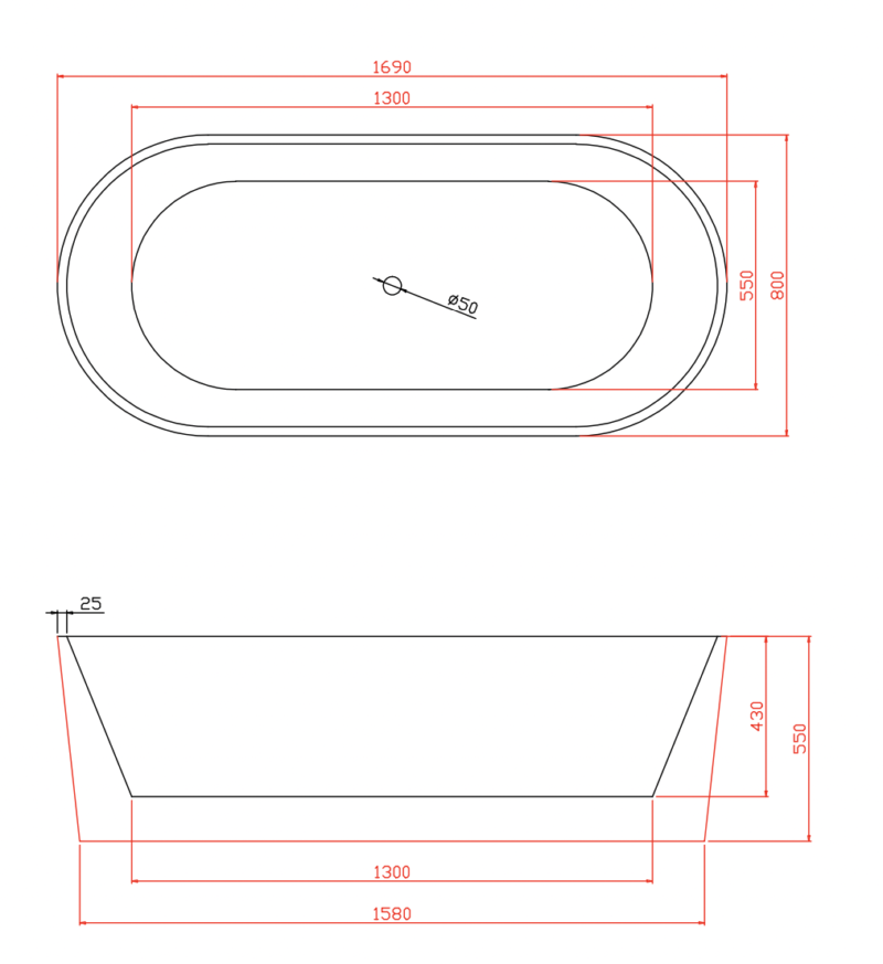 AALTO XD-06214-1700 FREE STANDING BATHTUB