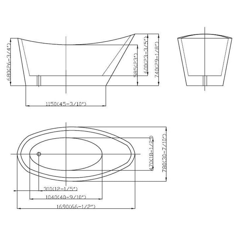 AALTO XD-06267-1700 FREE STANDING BATHTUB