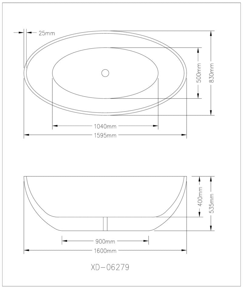 AALTO XD-06279-1600 FREE STANDING BATHTUB