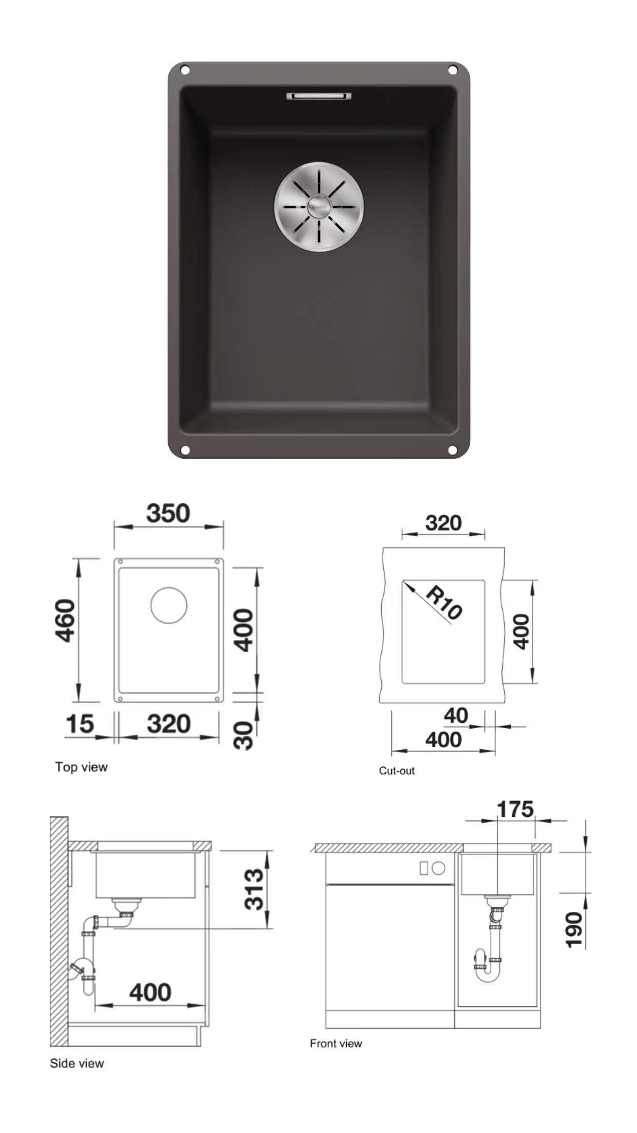 Blanco Subline 320-U Undermount Kitchen Sink