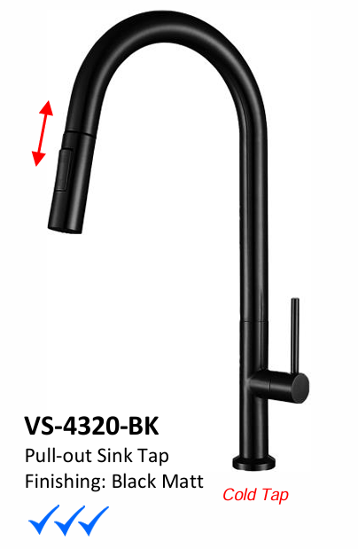 Nobel 4320 BK Pull Out Kitchen Tap