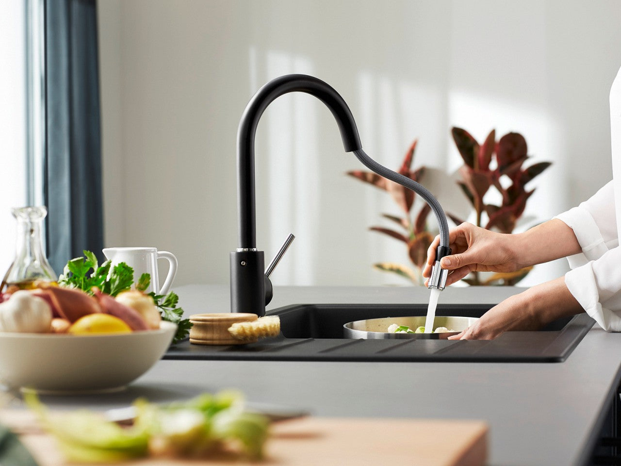 Blanco Mida-S XL Matt Black Pull Out Sink Mixer