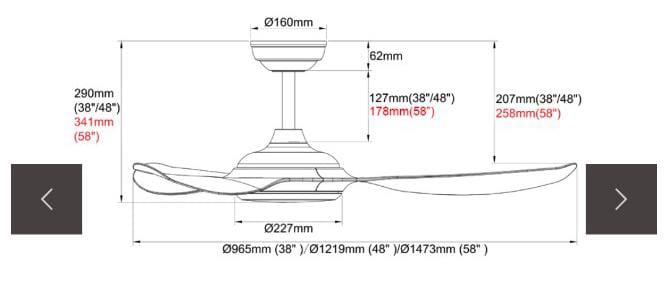 Acorn DC-368 CO With Light Ceiling Fan