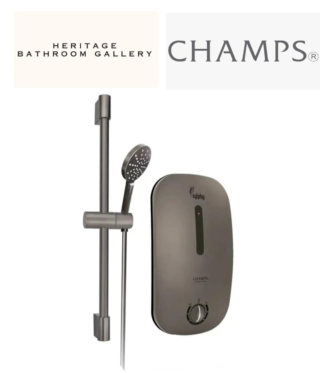 Champs Sylphy Instant Water Heater (Matt Grey) – Heritage Bathroom
