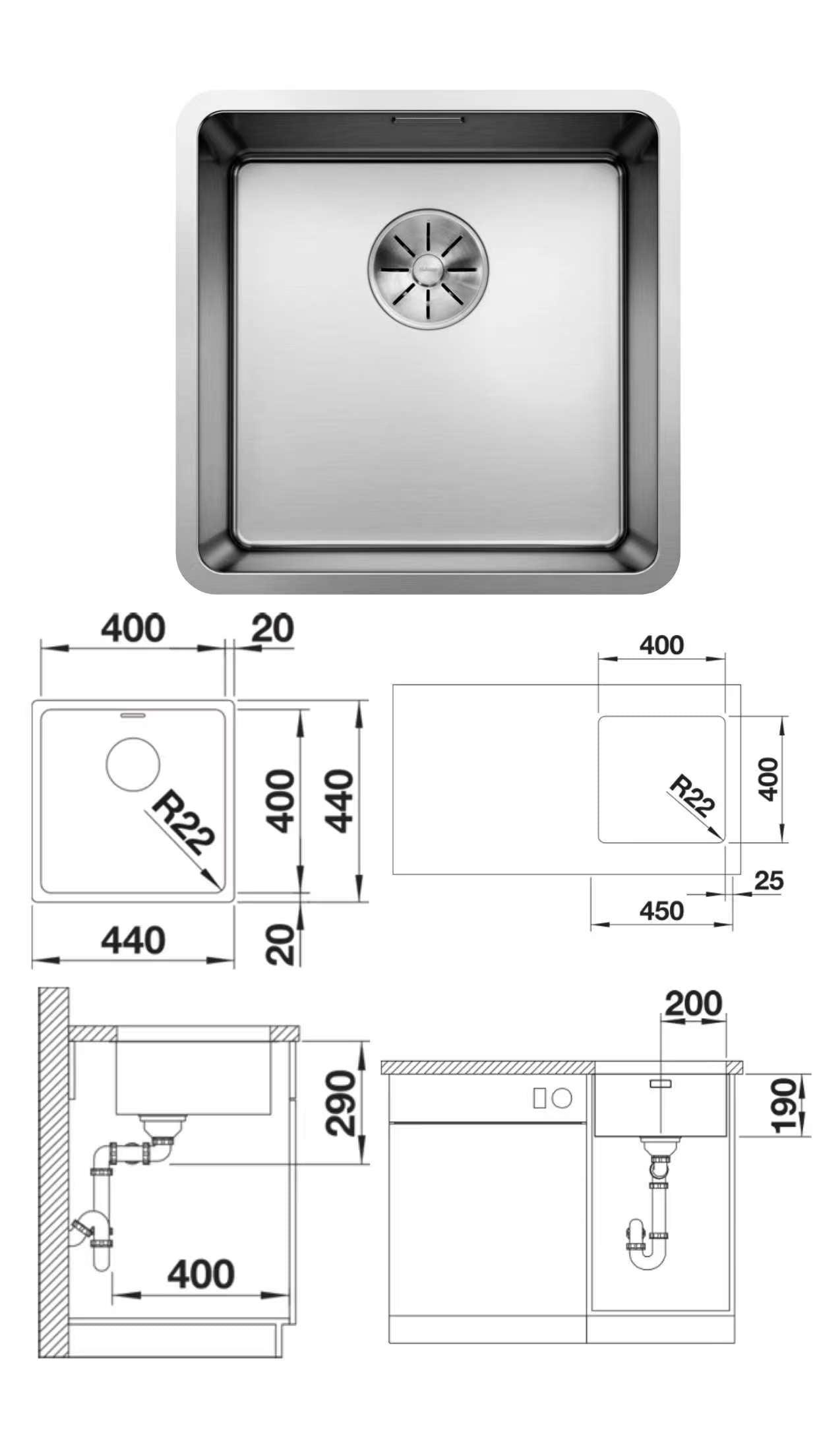 Blanco Andano SUS304 Undermount Sinks