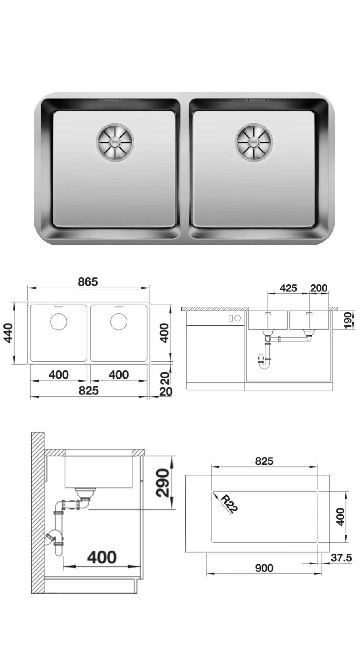 Blanco Andano SUS304 Undermount Sinks