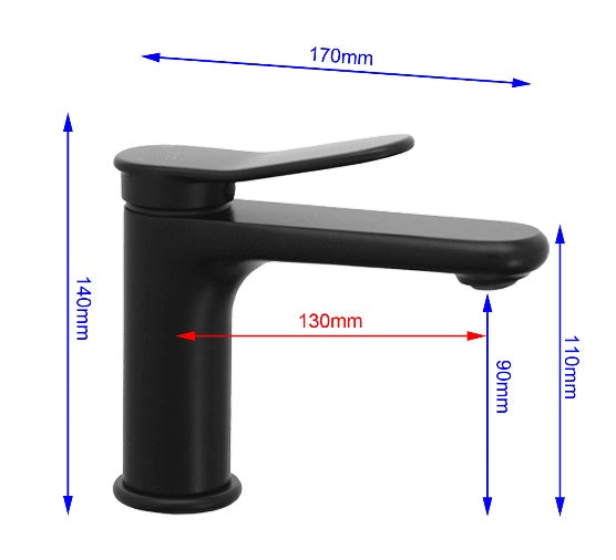 Fidelis FT-7101-BK Mixer Basin Tap (Black)