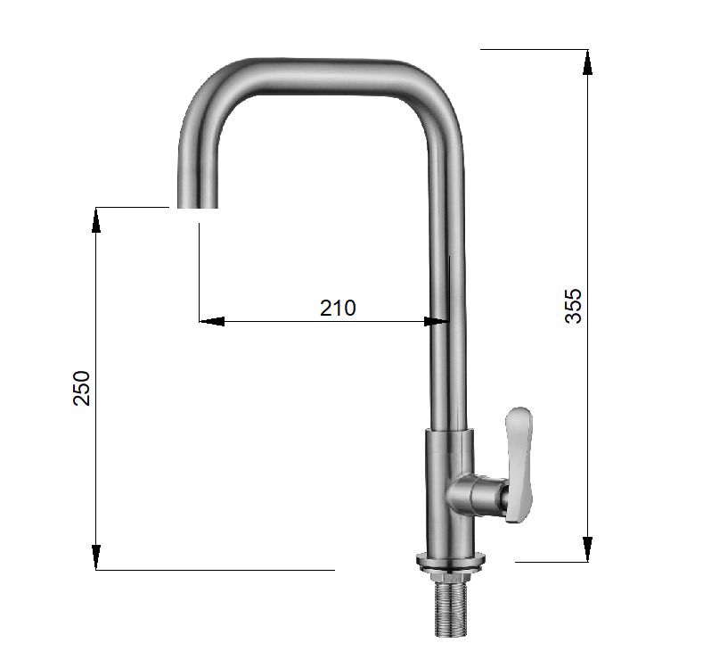 ZAFFIRO PT-523SS-L KITCHEN TAP