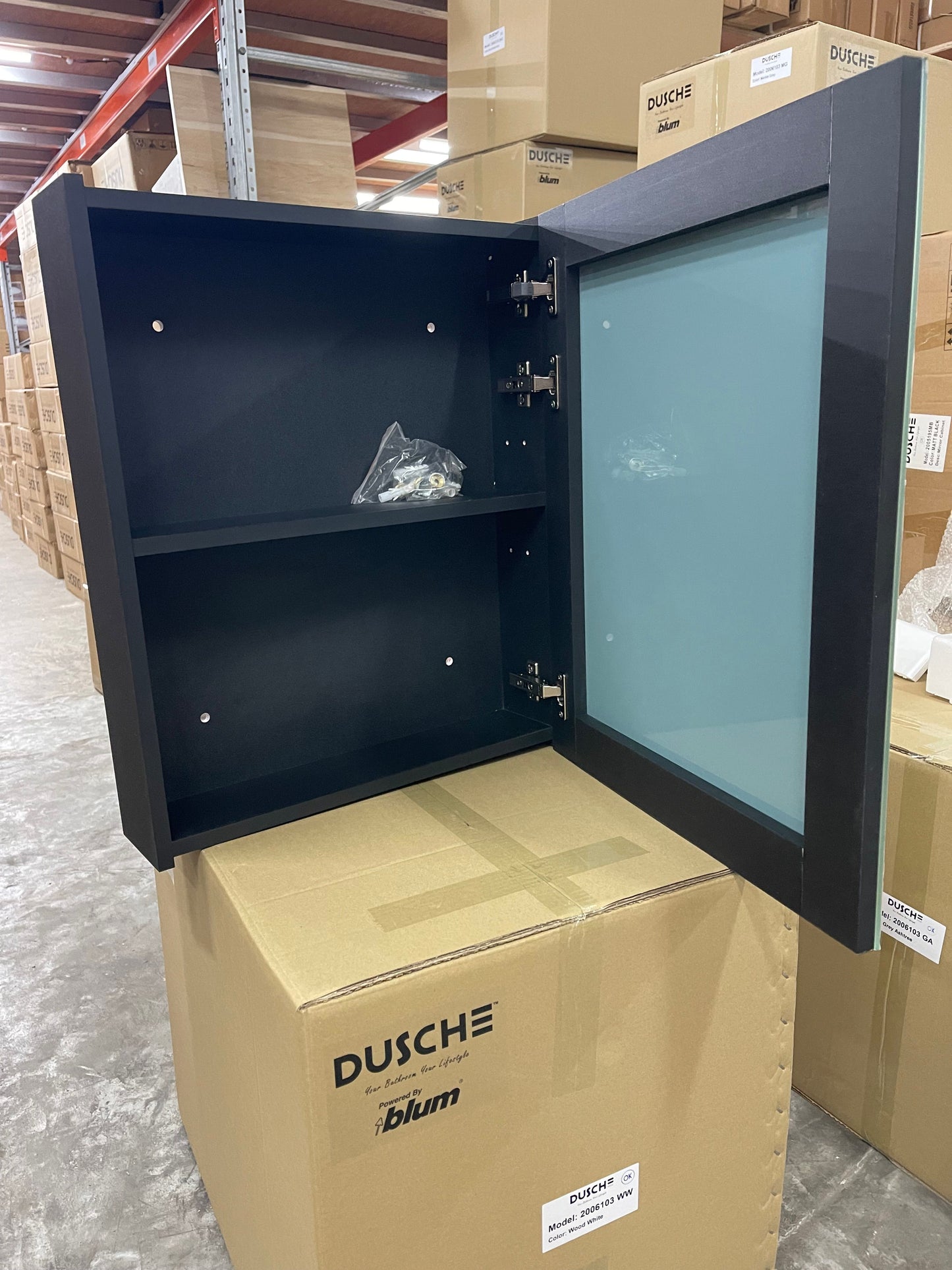 Dusche 2005195MB 50cm Mirror Cabinet (Matt Black)