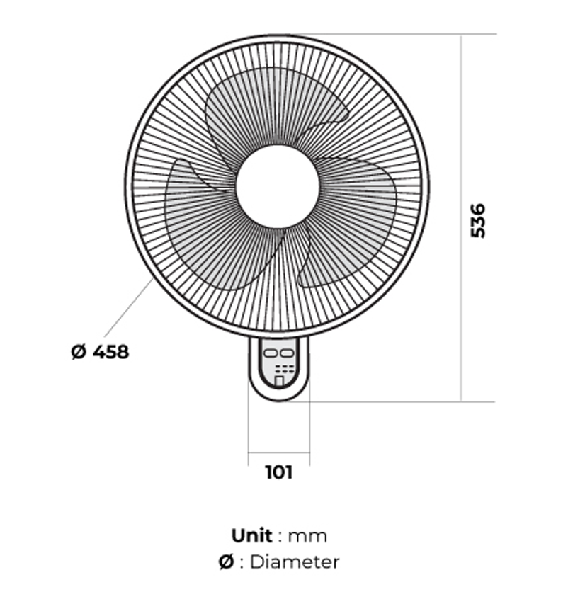 KDK M40MS 16" Wall Fan With Remote Control