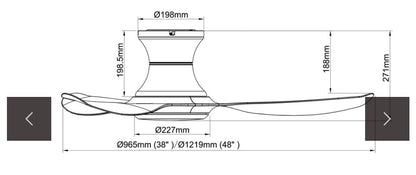 Acorn DC-368H SG With Light Ceiling Fan