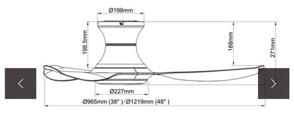 Acorn DC-368H WH With Light Ceiling Fan