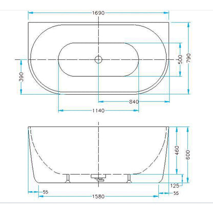 AALTO XD-06258-1700 FREE STANDING BATHTUB