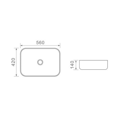 DUSCHE 1001102BW BASIN (56CM)