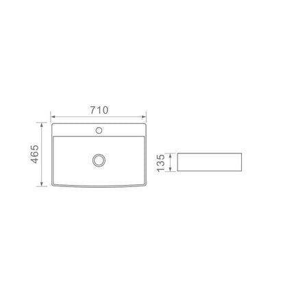 DUSCHE 1002104 WALL MOUNT BASIN (71CM)