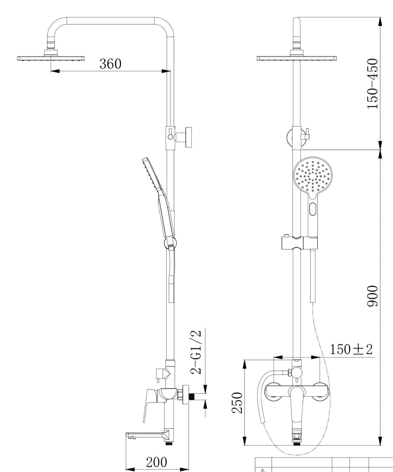 Aalto 1357GM RAINSHOWER SET