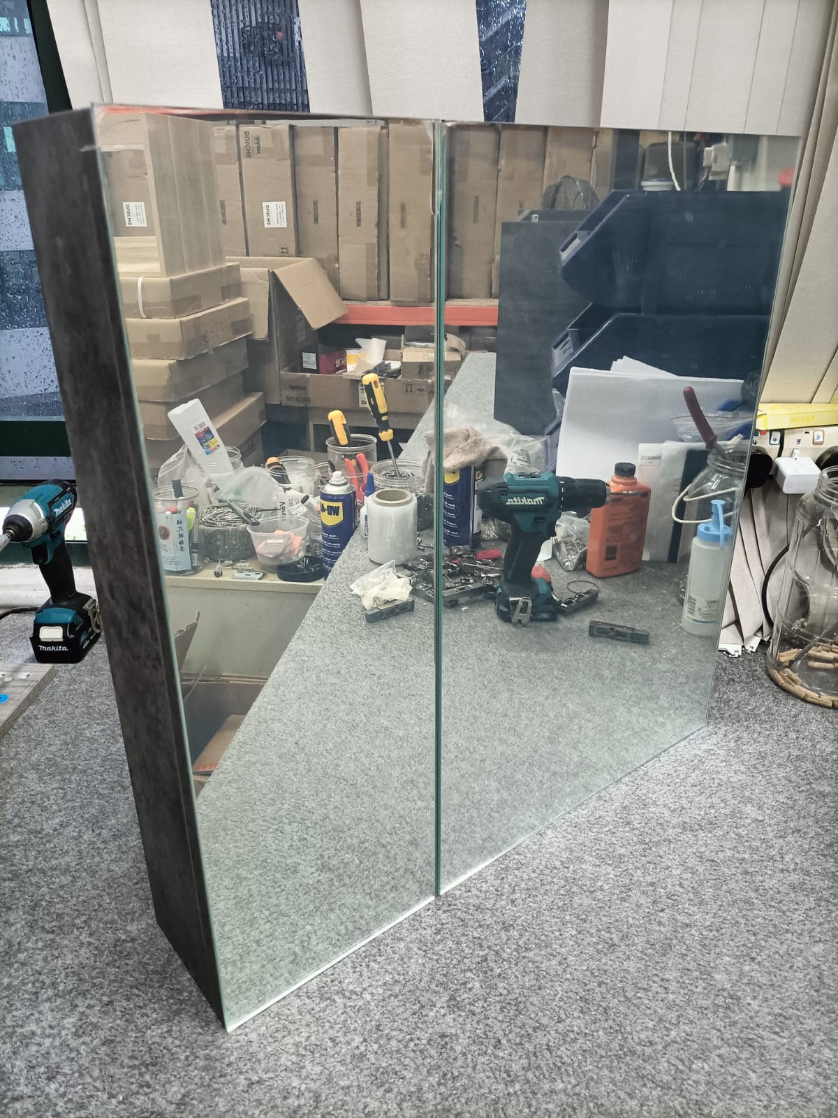Dusche 2006193MG 60cm Mirror Cabinet (Marble Grey)