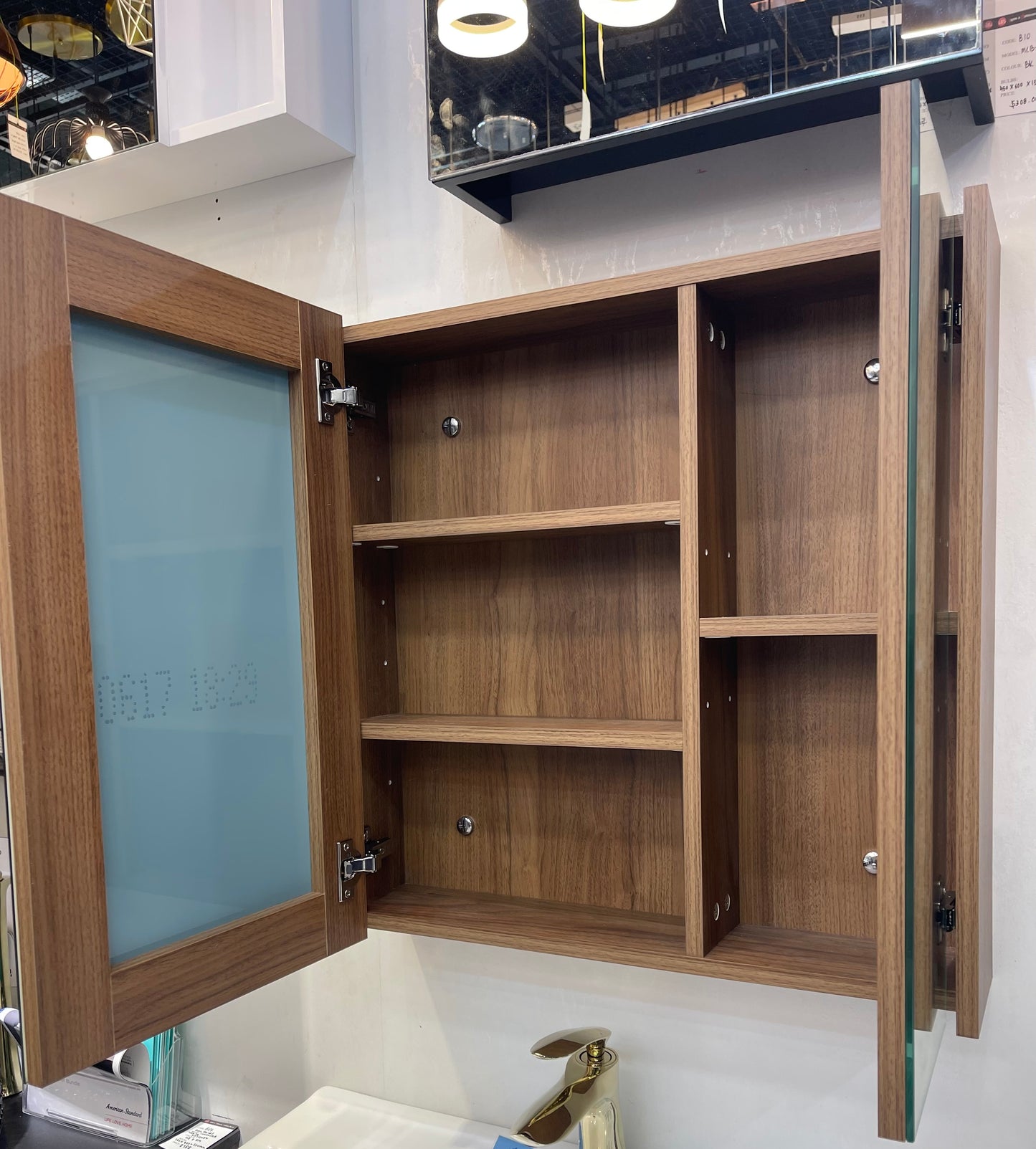Dusche 2006195BWN 60cm Mirror Cabinet (Brown Walnut)