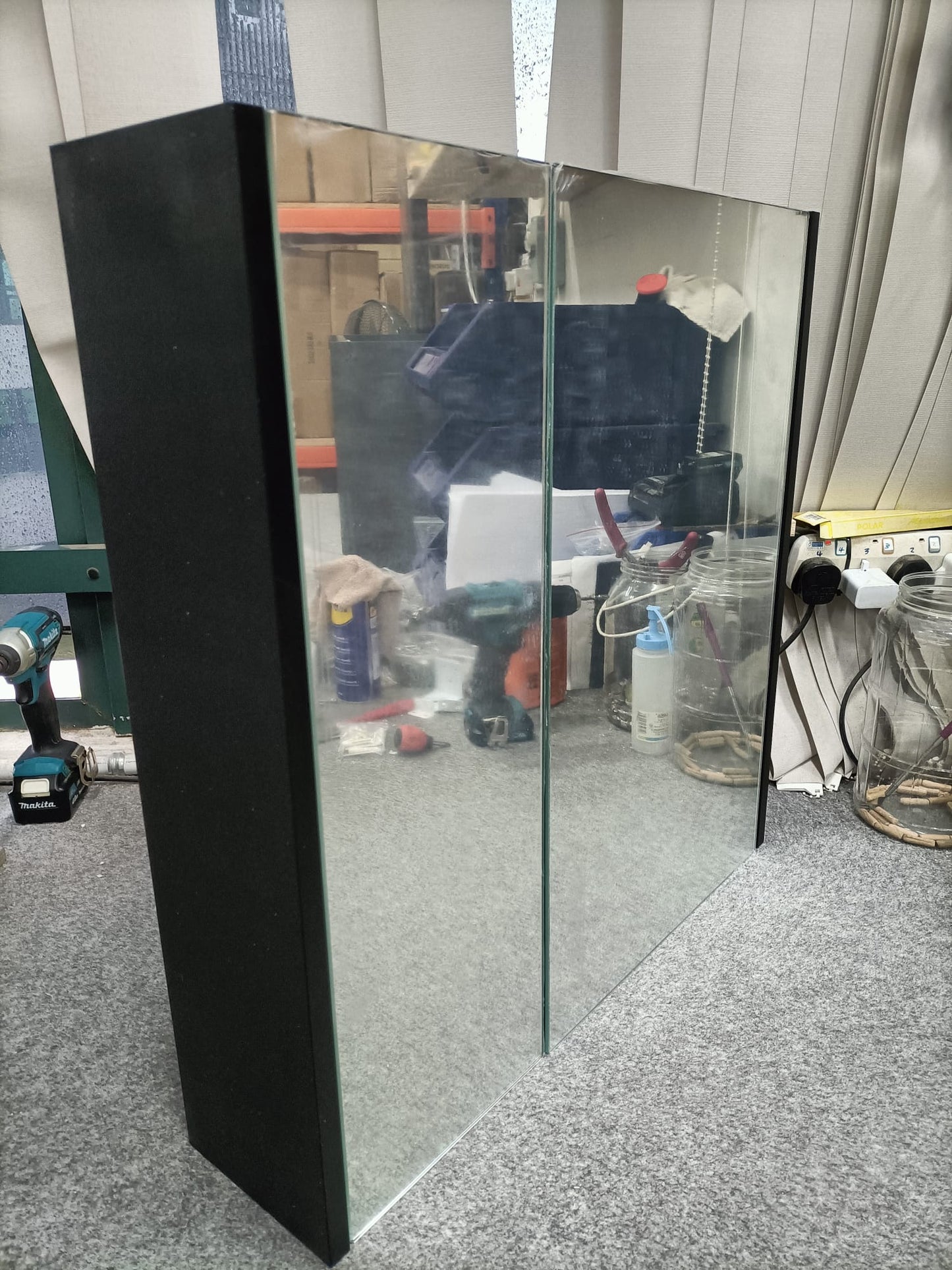 Dusche 2006195MB 60cm Mirror Cabinet (Matt Black)