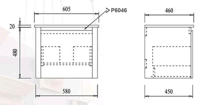 Aalto P6046 Basin Cabinet (60CM)