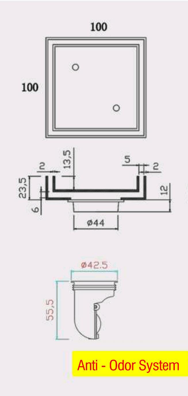Zaffiro PFT-1402SS (MATT) Floor Trap (100mm)