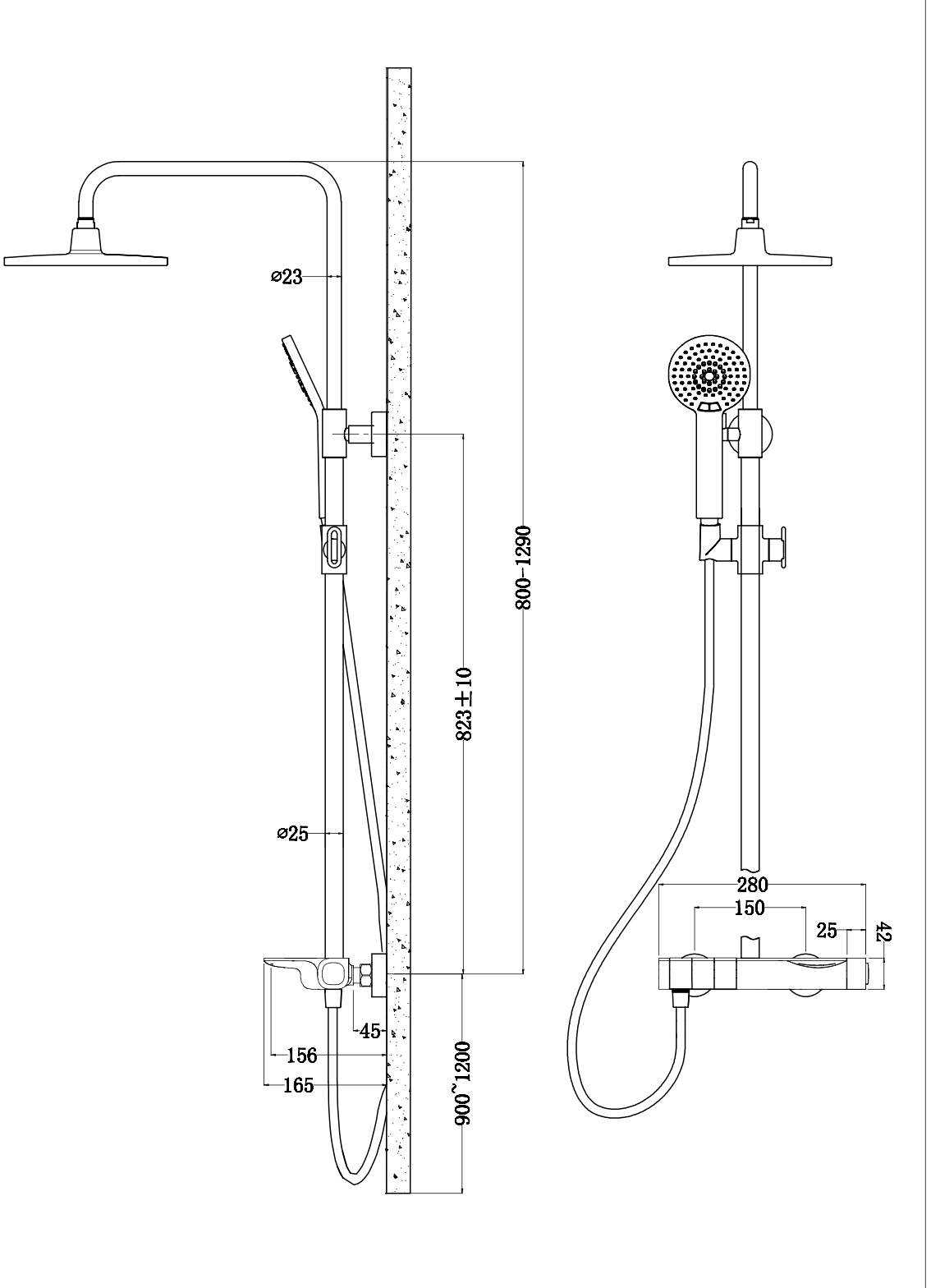 Aalto 3507MRG Piano Design Rainshower Set