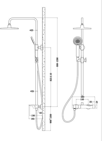 Aalto 3507MRG Piano Design Rainshower Set