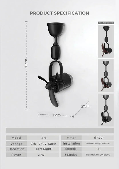 Mistral 516 D Fan Gun Metal Corner Fan